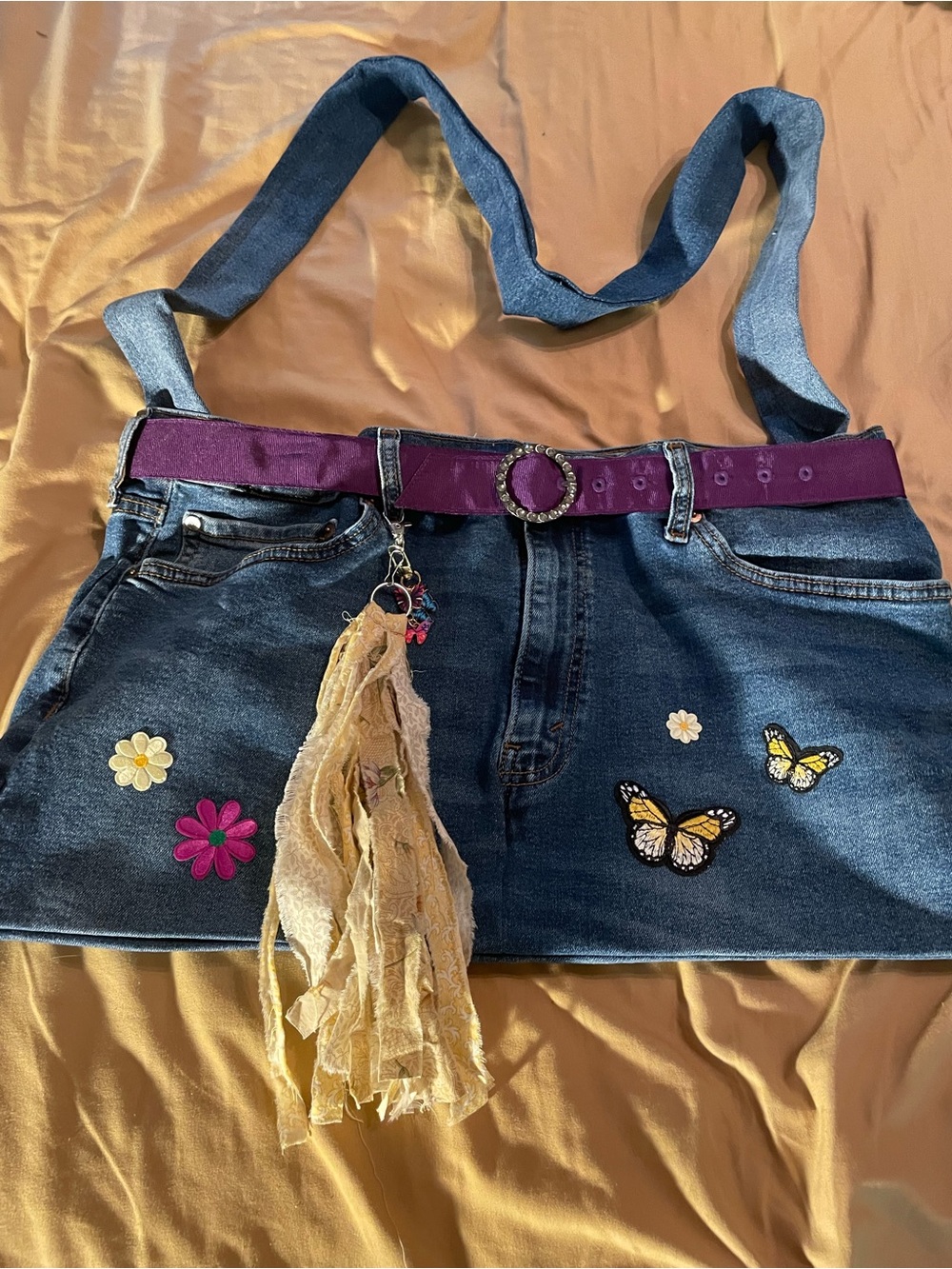 Custom order  for @ starson7th only handmade denim crossbody bag with Rae swag